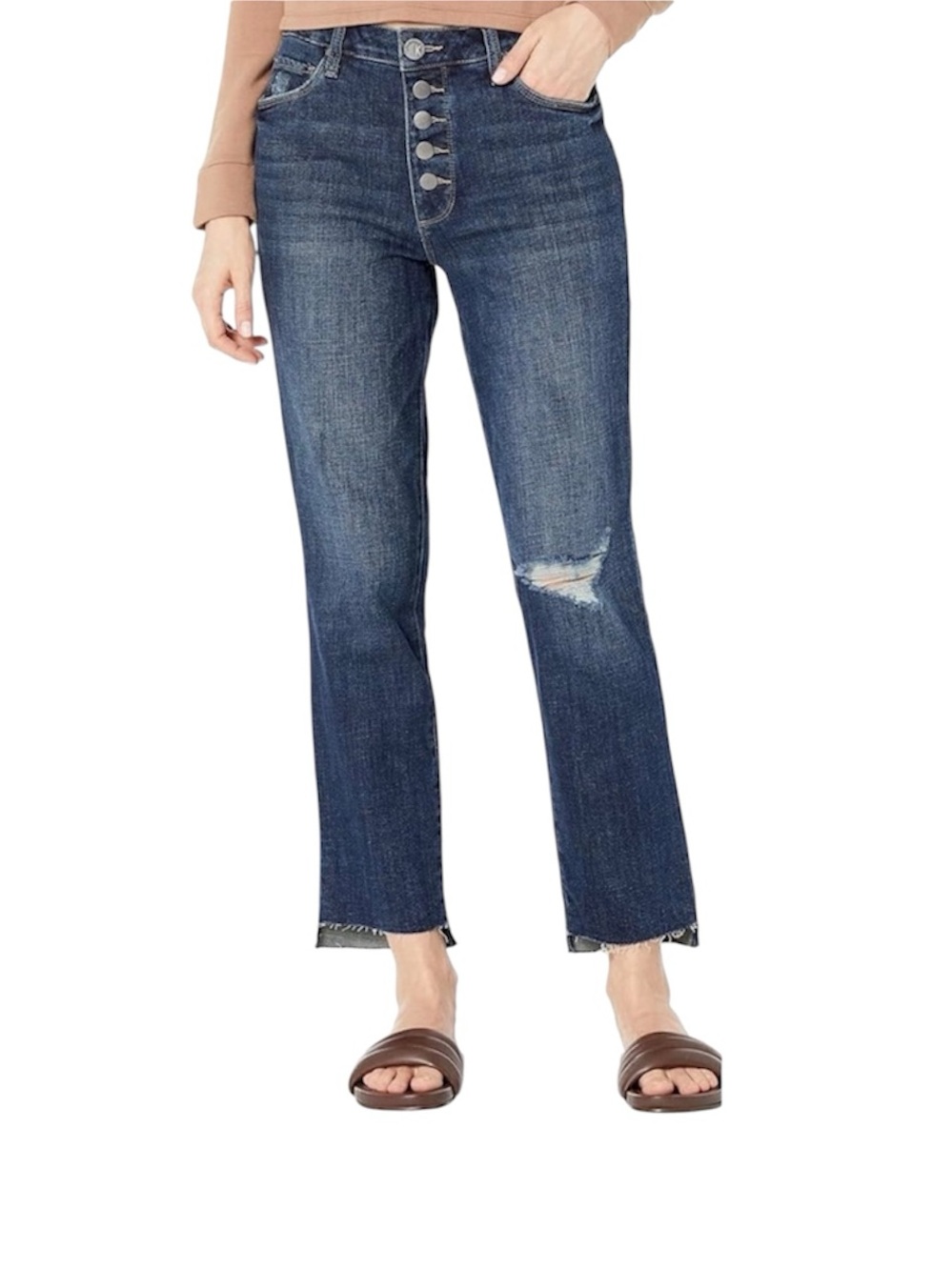 Kut From The Kloth REESE Hi Rise Fab Ab Ankle Straight Leg Button Fly Jean 8 x27